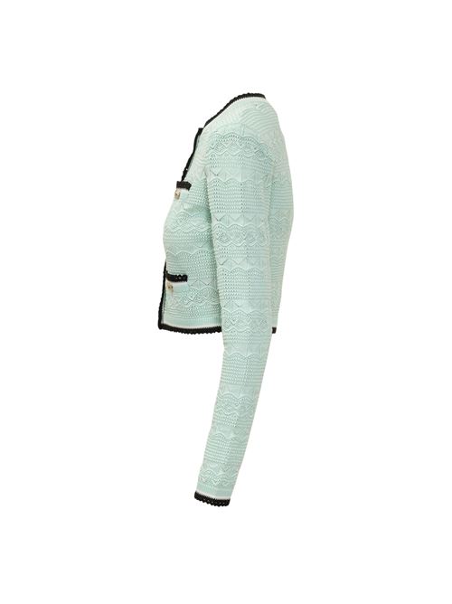 Cardigan cropped SELF PORTRAIT | PF26072CGGREEN